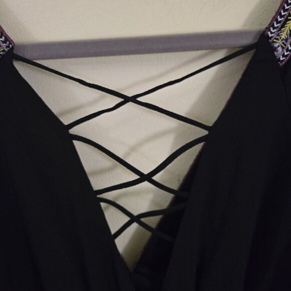 Lulus Reign Check Black Embroidered Dress Size M - Picture 12 of 14